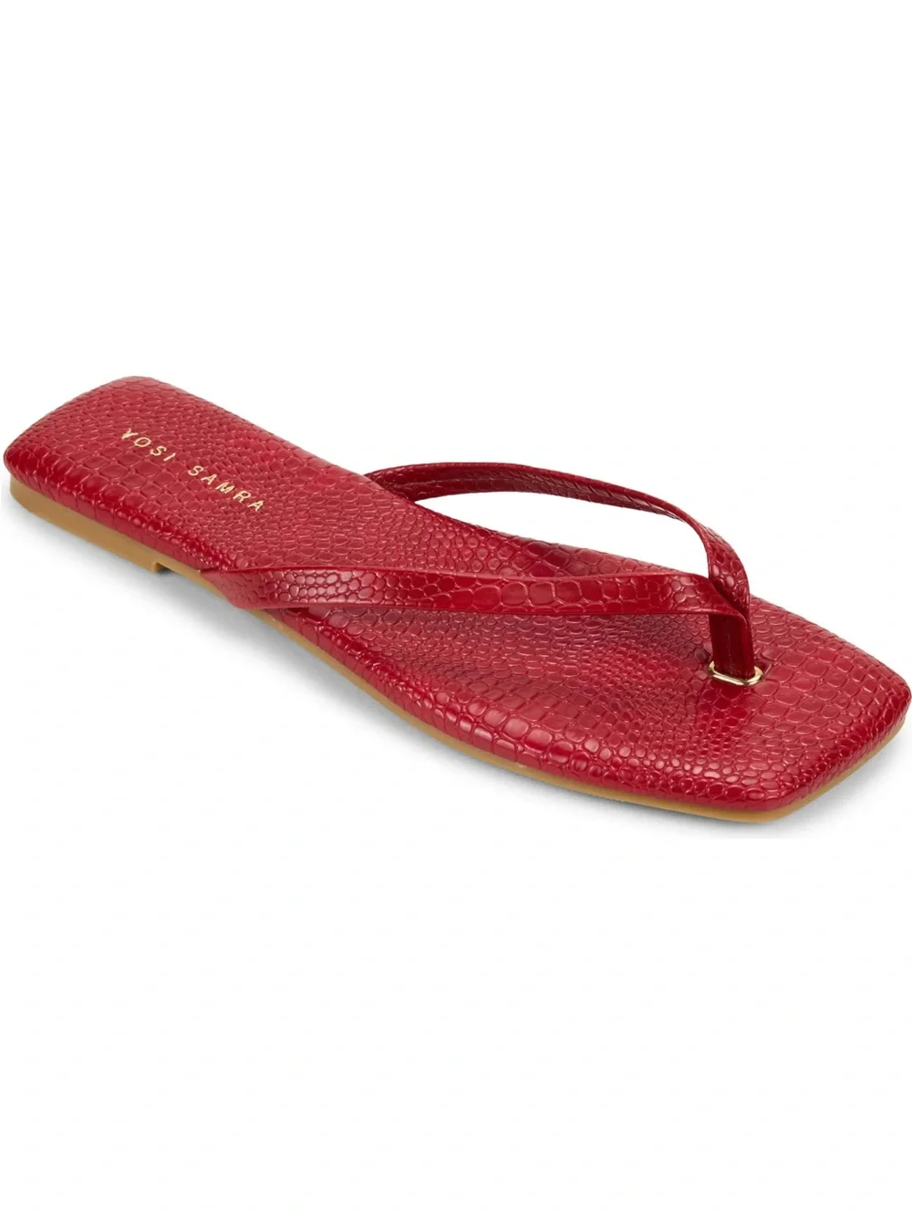 Yosi Samra Mercer Flip Flop in Red Croc